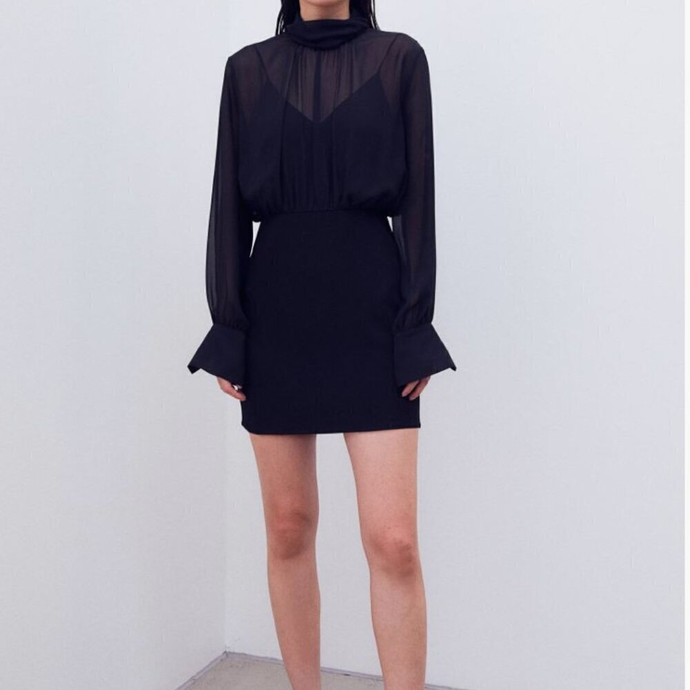 H&M Stand-up Collar Dress Size M NEW WITH TAG!